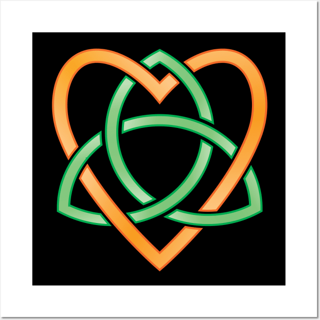 Ireland colors over a Celtic Heart Knot Wall Art by Finji